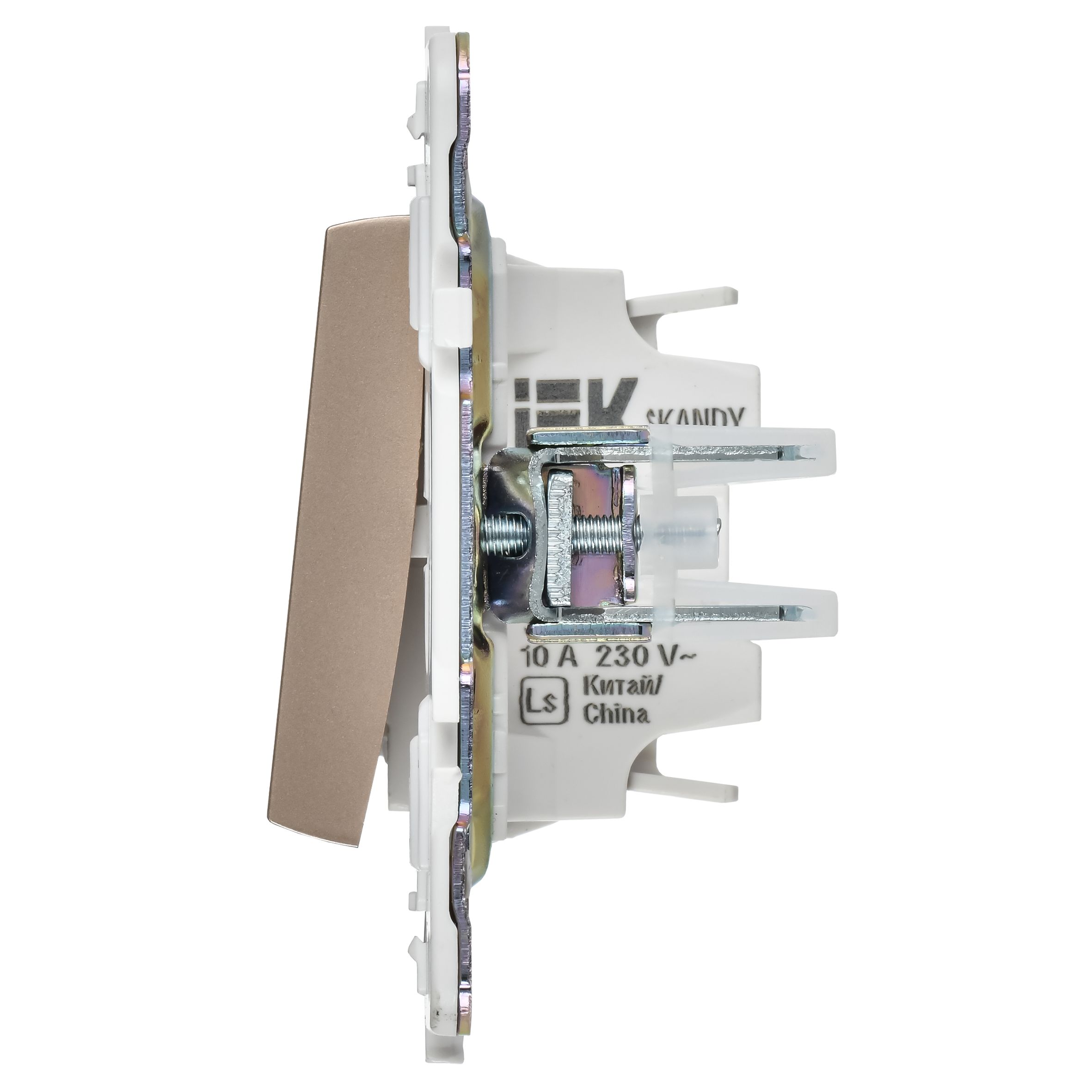             SKANDY Ажыратқыш 1 пернелі, өтпелі 10А SK-V02Sa құм IEK    