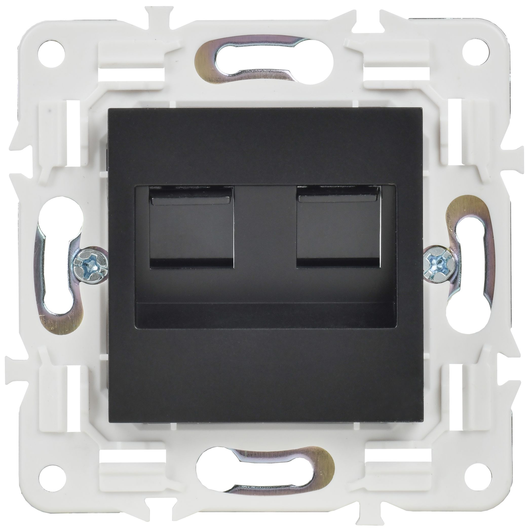             SKANDY Розетка, компьютерге арналған, екілі RJ45 категория 5Е SK-K03Bl қара IEK    