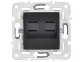             SKANDY Розетка, компьютерге арналған, екілі RJ45 категория 5Е SK-K03Bl қара IEK    
