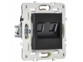             SKANDY Розетка, компьютерге арналған, екілі RJ45 категория 5Е SK-K03Bl қара IEK    
