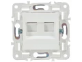             SKANDY Розетка, компьютерге арналған, екілі RJ45 категория 5Е SK-K03W арктикалық ақ IEK    