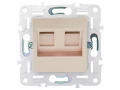             SKANDY Розетка, компьютерге арналған, екілі RJ45 категория 5Е SK-K03Sa құм IEK    