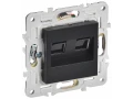             SKANDY Розетка, компьютерге арналған, екілі RJ45 категория 6 SK-K04Bl қара IEK    