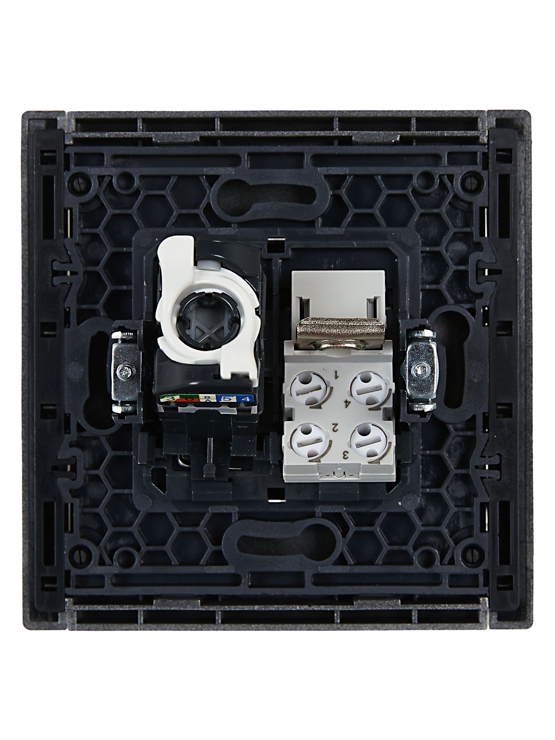             FORTE&PIANO 2 ұялы розетка RJ11+RJ45 кат.5E FP535 болат IEK    