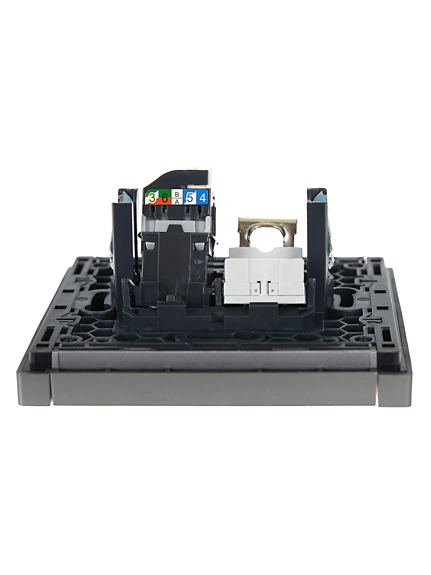             FORTE&PIANO 2 ұялы розетка RJ11+RJ45 кат.5E FP535 болат IEK    