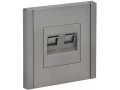             FORTE&PIANO 2 ұялы розетка RJ11+RJ45 кат.5E FP535 болат IEK    