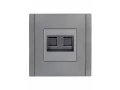             FORTE&PIANO 2 ұялы розетка RJ11+RJ45 кат.5E FP535 болат IEK    