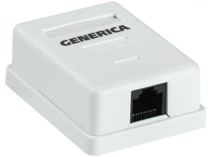 Розетка информационная настенная RJ45 кат.5E UTP 1 порт GENERICA