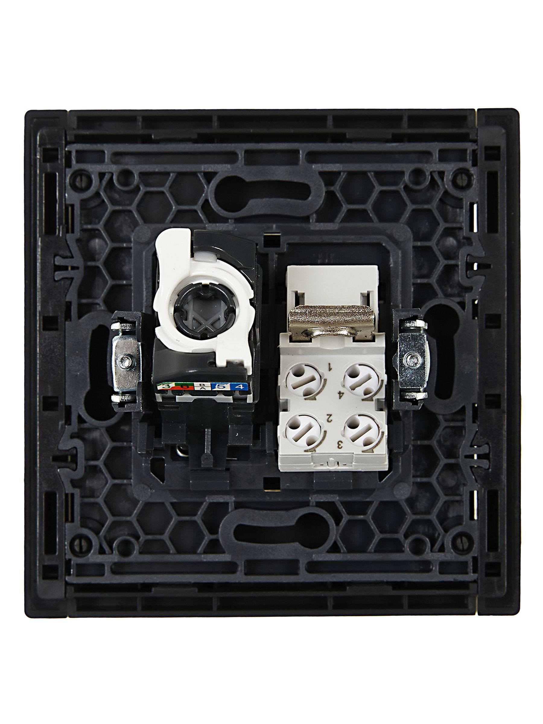 FORTE&PIANO 2 ұялы розетка RJ11+RJ45 кат.5E FP135 қара IEK