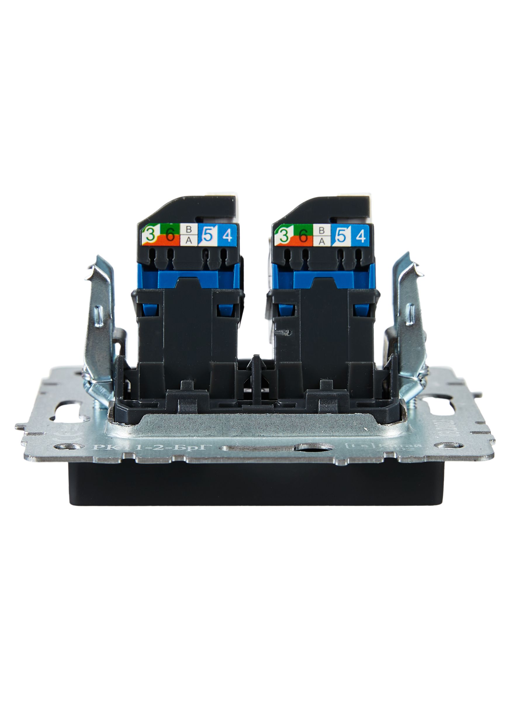            BRITE Қос компьютерлік розетка RJ45 категория 6 РК11-2-БрЧ қара IEK    