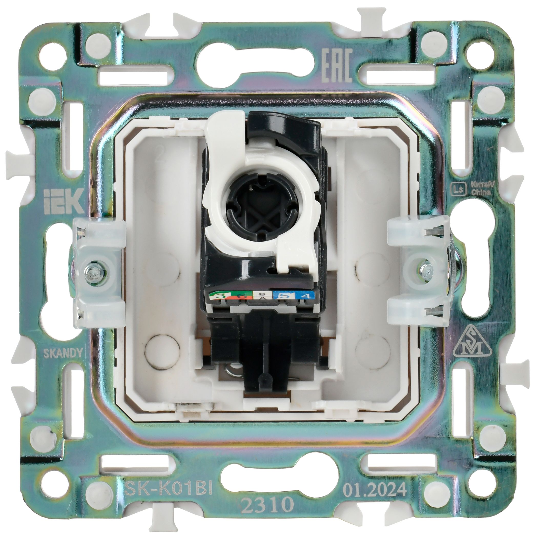 SKANDY Розетка, компьютерге арналған RJ45 категория 5Е SK-K01Bl қара IEK