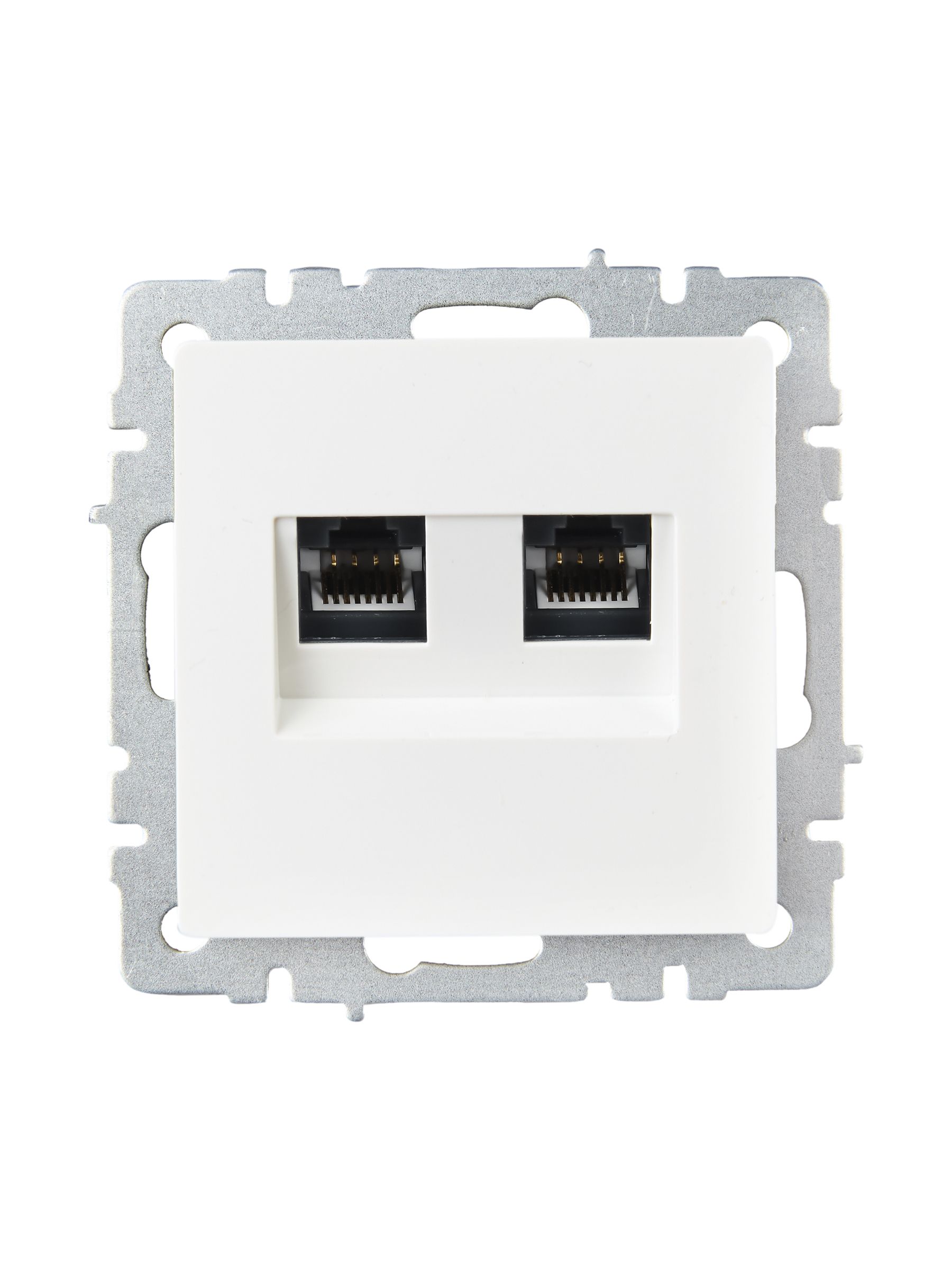 BRITE Қос компьютерлік розетка RJ45 категория 6 РК11-2-БрБ ақ IEK
