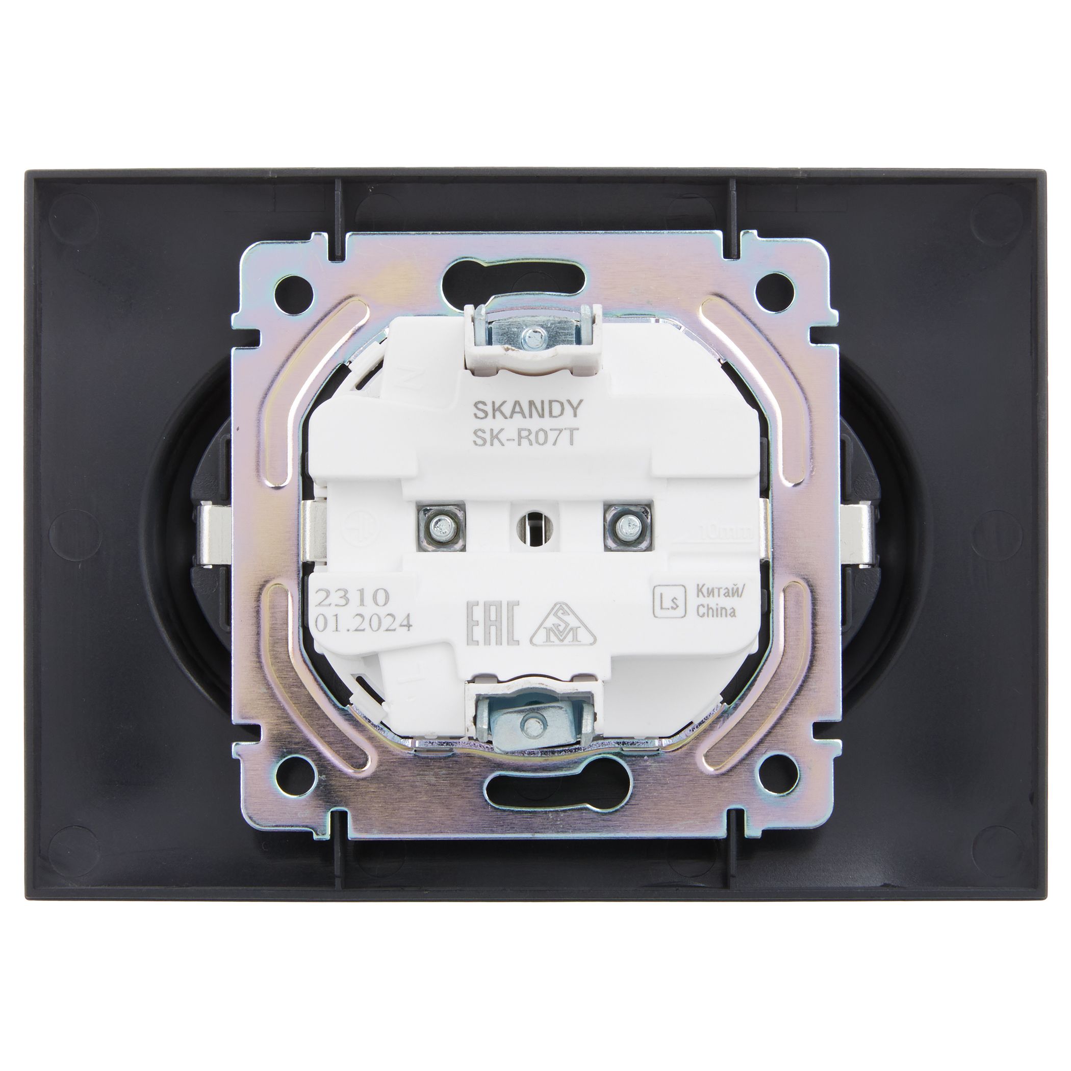 SKANDY Розетка 2 орынды, жерге тұйықталған, қорғаныс перделерімен 16А жиынтықта SK-R07T титан IEK