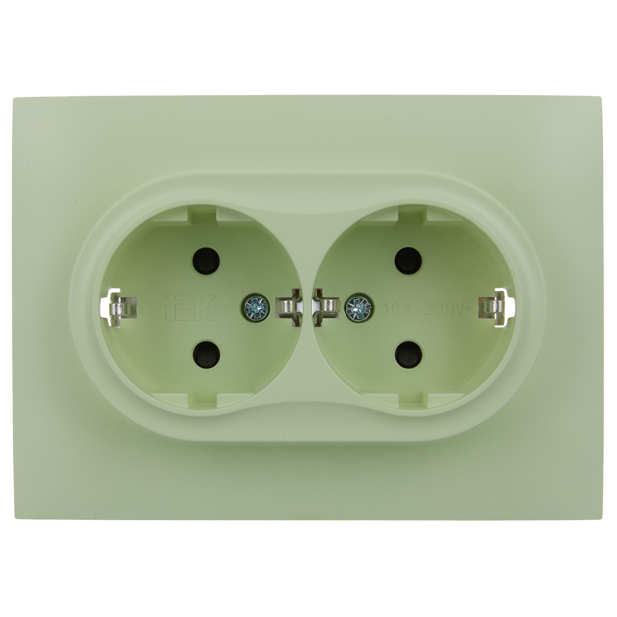 SKANDY Розетка 2 орынды, жерге тұйықталған, қорғаныс перделерімен 16А жиынтықта SK-R07G жалбызды IEK