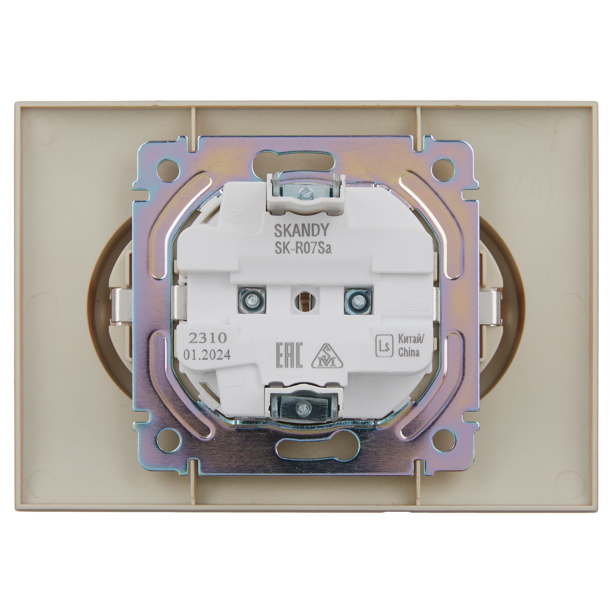 SKANDY Розетка 2 орынды, жерге тұйықталған, қорғаныс перделерімен 16А жиынтықта SK-R07Sa құм IEK
