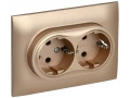 SKANDY Розетка 2 орынды, жерге тұйықталған, қорғаныс перделерімен 16А жиынтықта SK-R07Sa құм IEK
