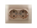 SKANDY Розетка 2 орынды, жерге тұйықталған, қорғаныс перделерімен 16А жиынтықта SK-R07Sa құм IEK