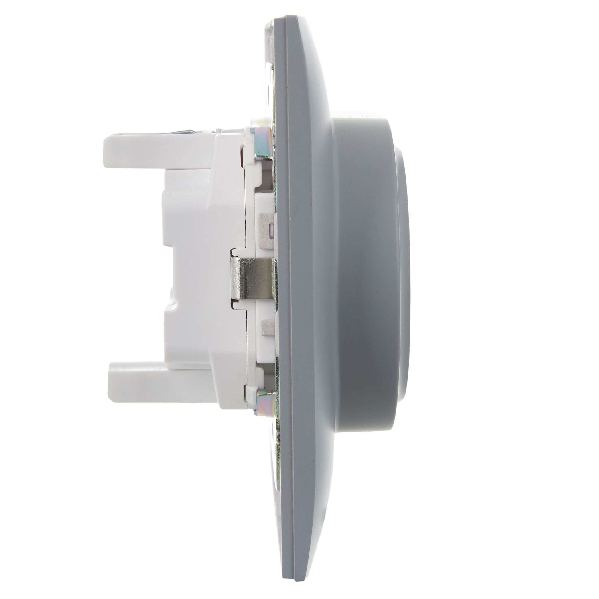 SKANDY Розетка 2 орынды, жерге тұйықталған, қорғаныс перделерімен 16А жиынтықта SK-R07Gr сұр IEK