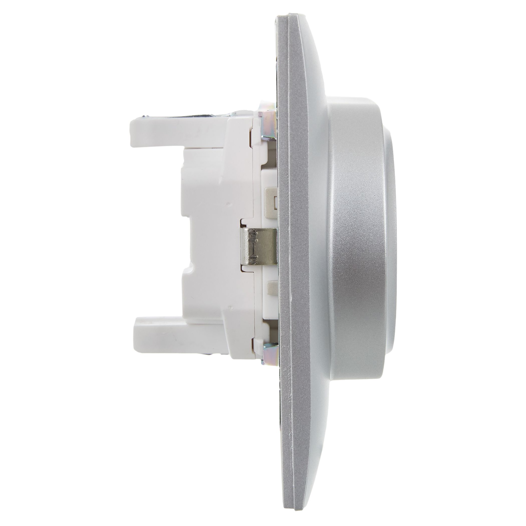             SKANDY Розетка 2 орынды, жерге тұйықталған, қорғаныс перделерімен 16А жиынтықта SK-R07S күміс IEK    