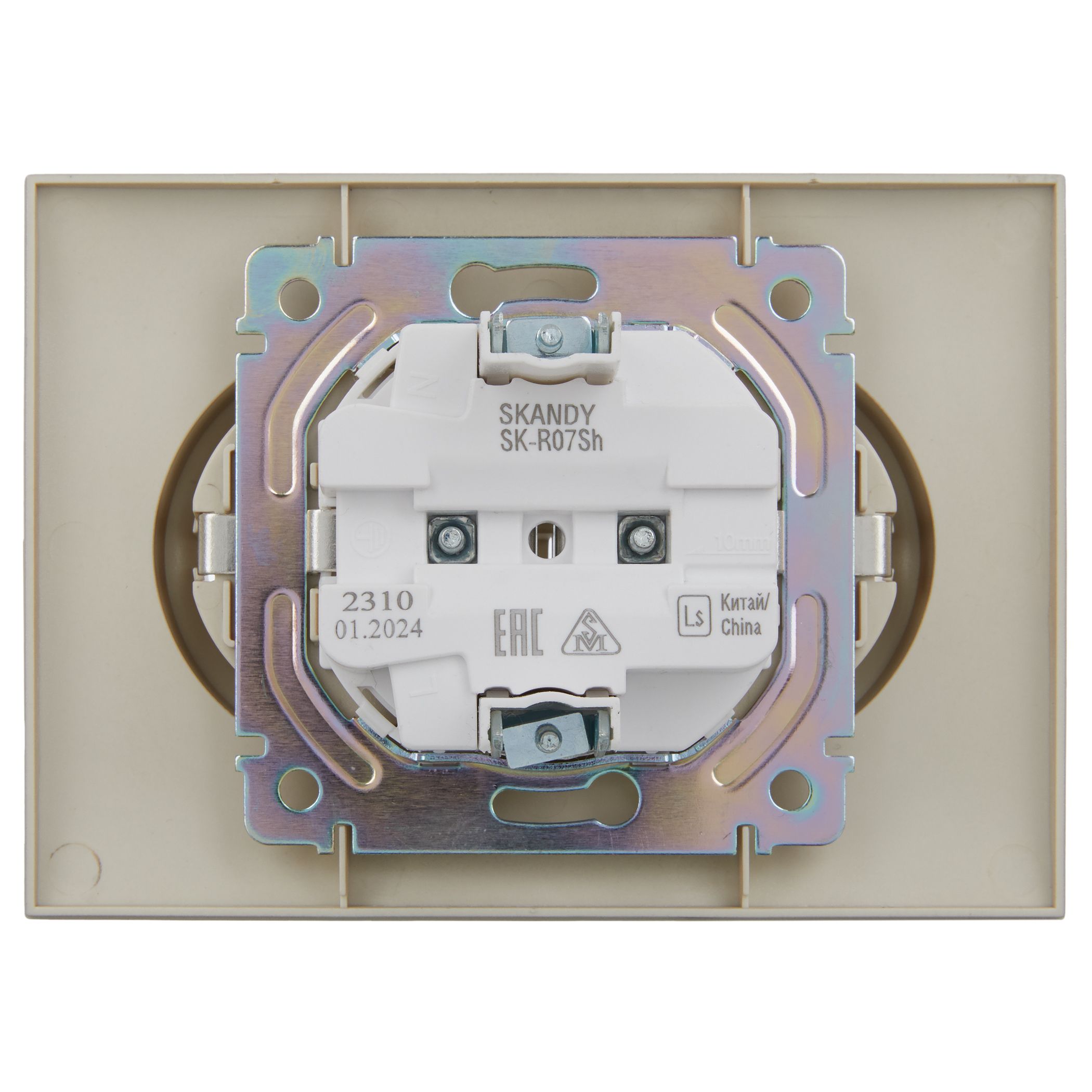 SKANDY Розетка 2 орынды, жерге тұйықталған, қорғаныс перделерімен 16А жиынтықта SK-R07Sh шампан IEK