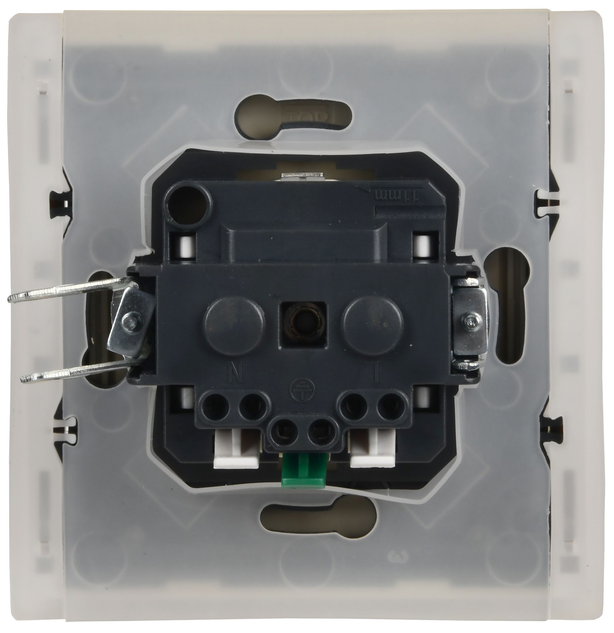 FORTE&PIANO Розетка 1 нүктелі, жерге тұйықталған пердешелерімен, қақпағымен, бұрандасыз бекіту 16А FP419 ваниль ИЭК