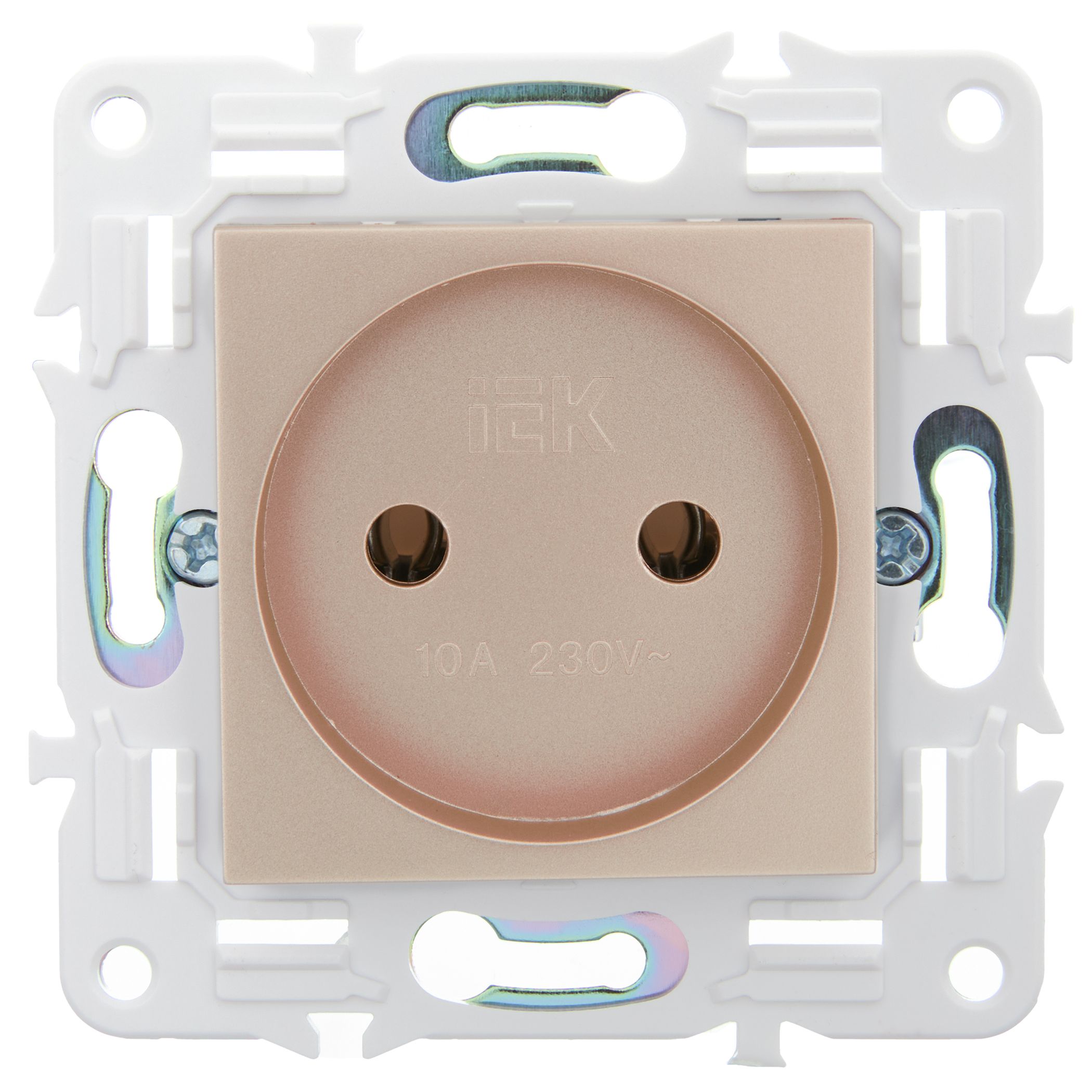 SKANDY Розетка жерге тұйықталмаған, қорғаныс пердешелерсіз 10А SK-R02Sa құм IEK