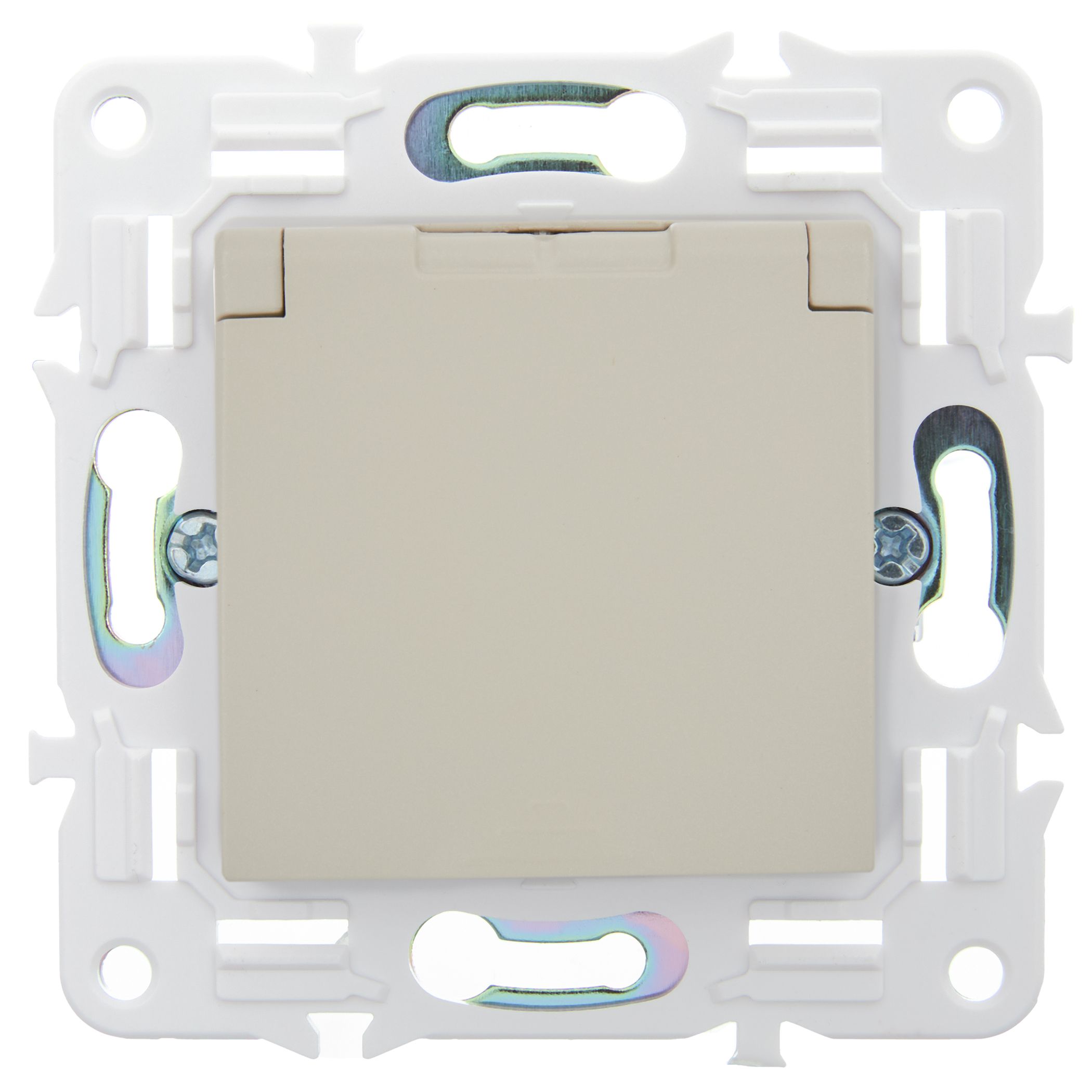 SKANDY Розетка 1 орынды, жерге тұйықталған, қорғаныс пердешелерімен, қақпағымен 16А IP44 SK-R11B сарғыш IEK