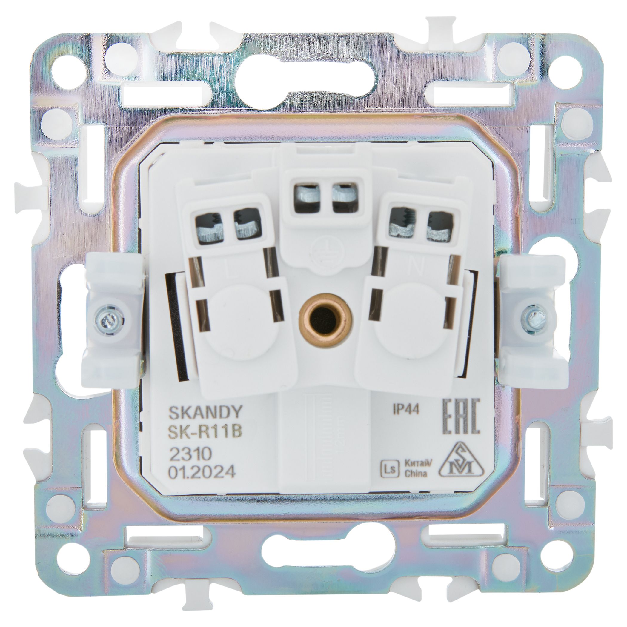 SKANDY Розетка 1 орынды, жерге тұйықталған, қорғаныс пердешелерімен, қақпағымен 16А IP44 SK-R11B сарғыш IEK
