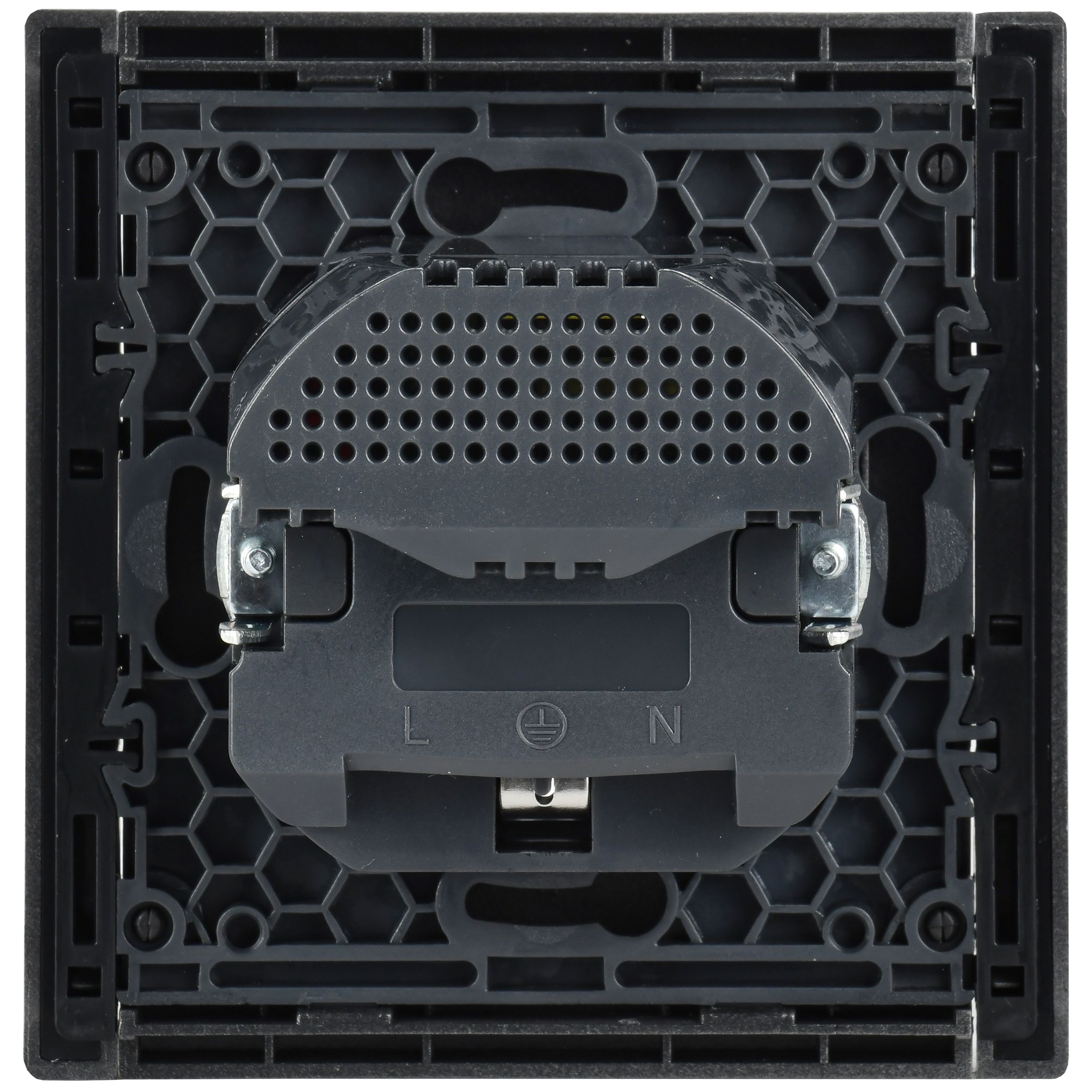 FORTE&PIANO Розетка 1 нүктелі, жерге тұйықталған, пердешелерімен, бұрандалы бекітумен 16А USB A+C 18Вт FP547 болат ИЭК