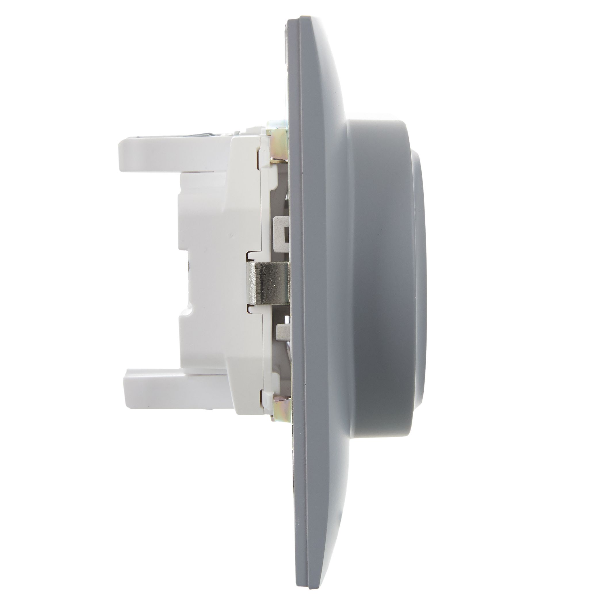 SKANDY Розетка 2 орынды, жерге тұйықталған, қорғаныс пердешелерсіз 16А жиынтықта SK-R08Gr сұр IEK