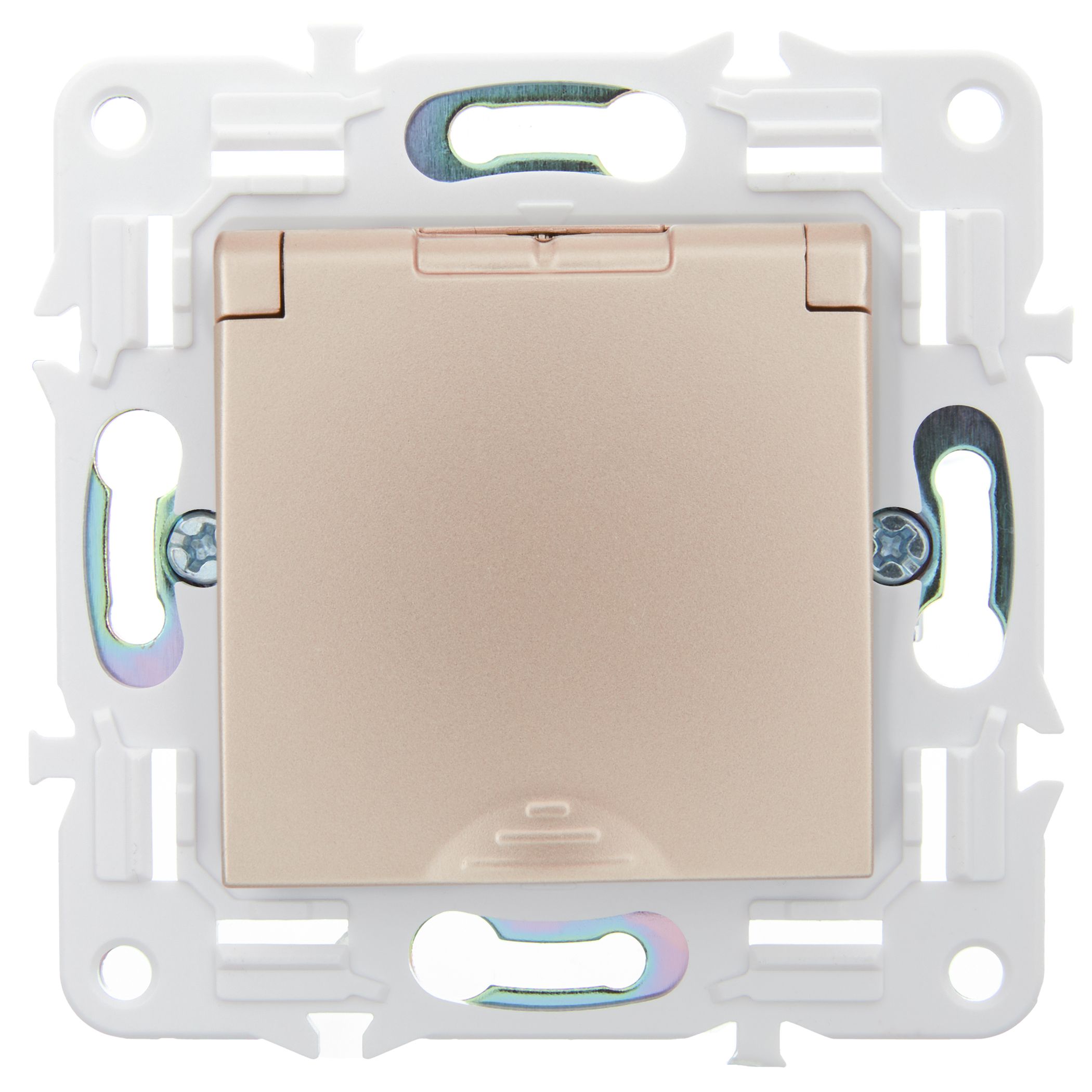 SKANDY Розетка 1 орынды, жерге тұйықталған, қорғаныс пердешелерімен, қақпағымен 16А IP44 SK-R11Sa құм IEK