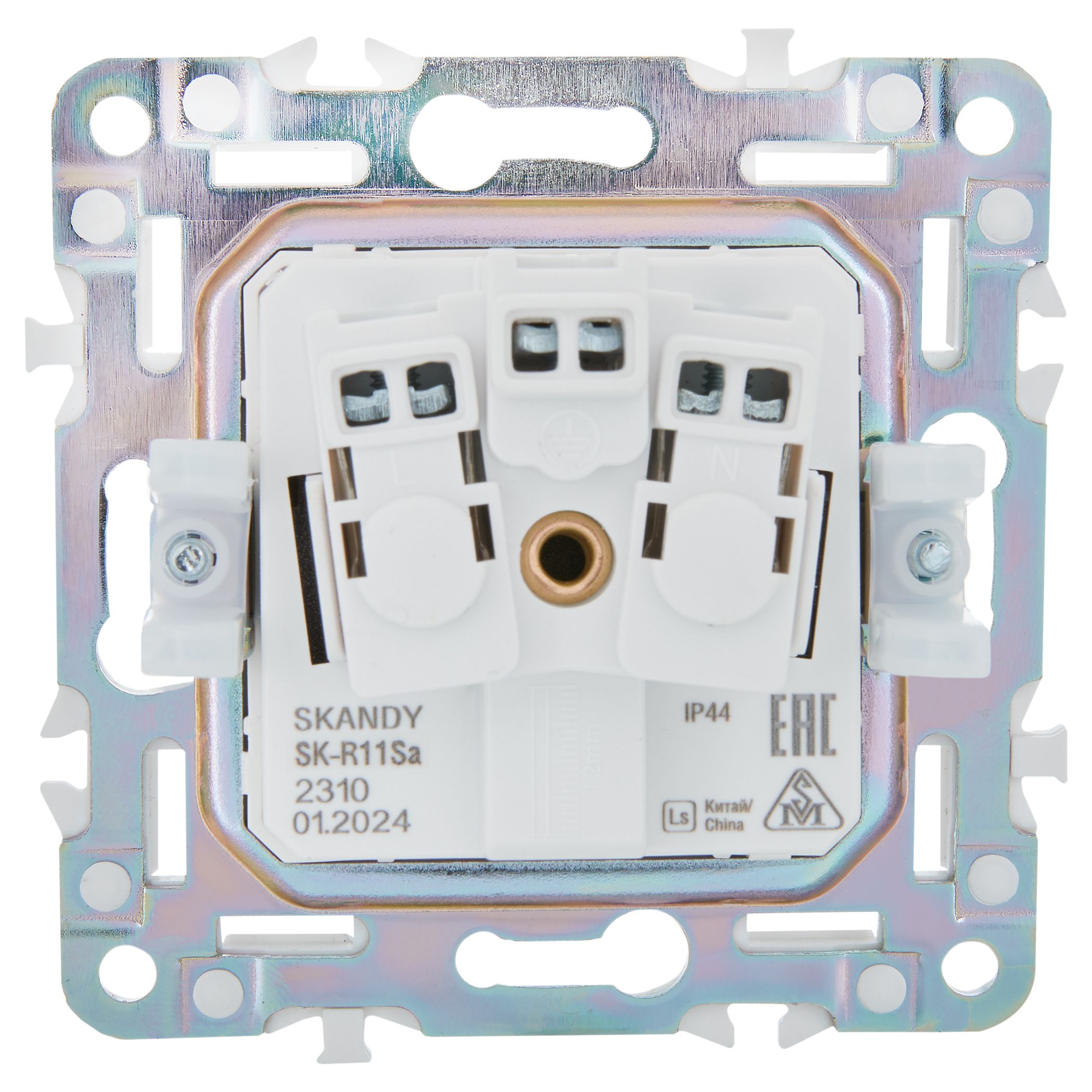 SKANDY Розетка 1 орынды, жерге тұйықталған, қорғаныс пердешелерімен, қақпағымен 16А IP44 SK-R11Sa құм IEK