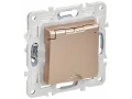 SKANDY Розетка 1 орынды, жерге тұйықталған, қорғаныс пердешелерімен, қақпағымен 16А IP44 SK-R11Sa құм IEK
