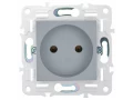 SKANDY Розетка жерге тұйықталмаған, қорғаныс пердешелерсіз 10А SK-R02Gr сұр IEK