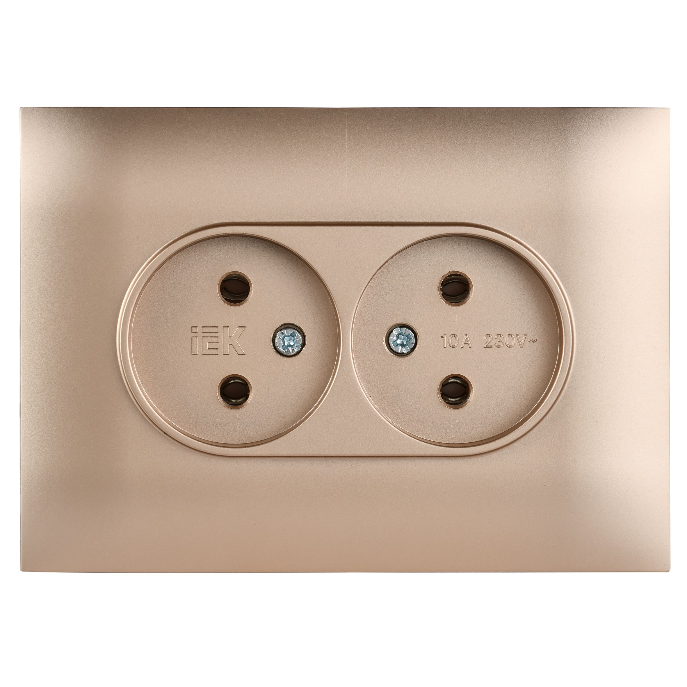 SKANDY Розетка 2 орынды, жерге тұйықталмаған, қорғаныс пердешелерсіз 10А жиынтықта SK-R10Sa құм IEK