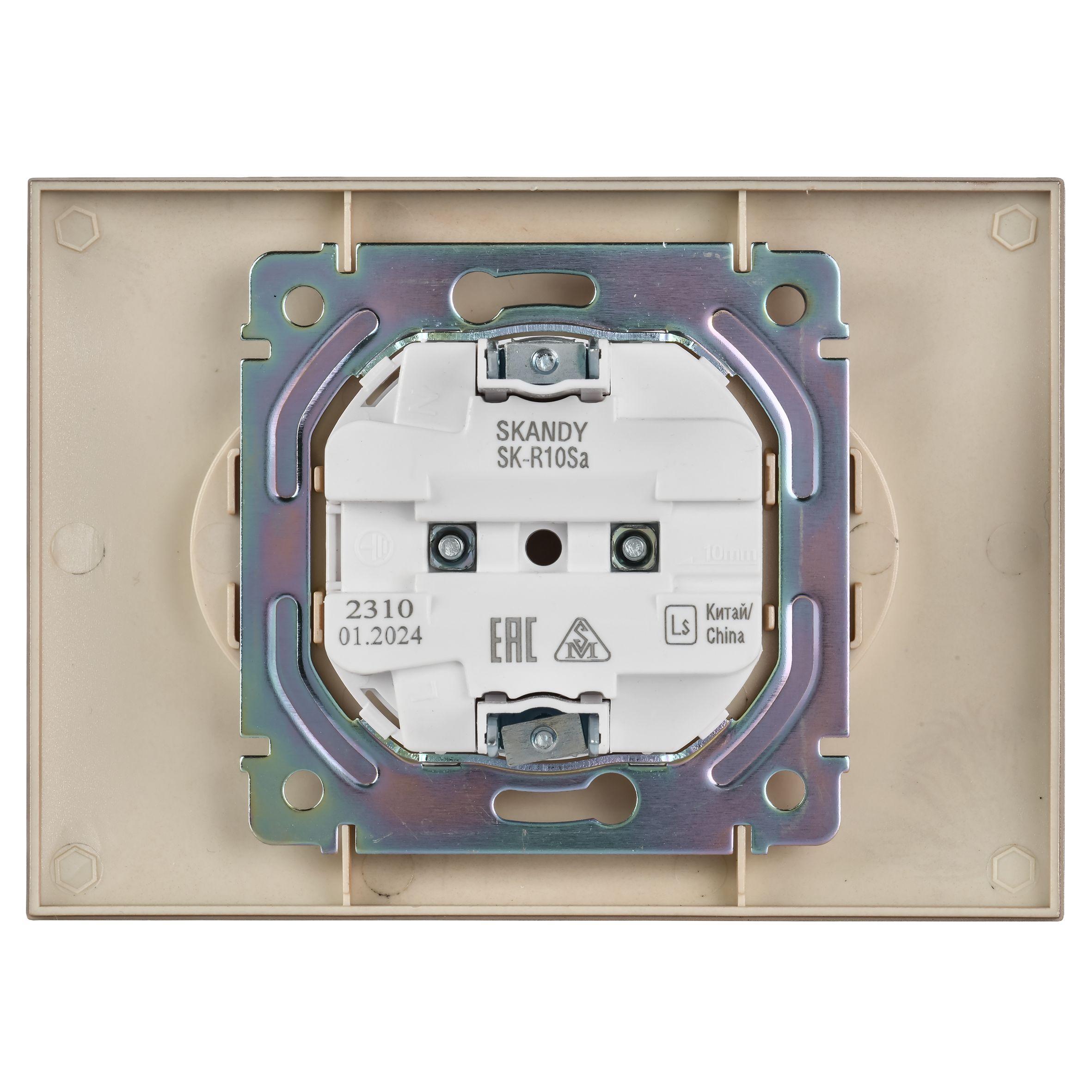 SKANDY Розетка 2 орынды, жерге тұйықталмаған, қорғаныс пердешелерсіз 10А жиынтықта SK-R10Sa құм IEK