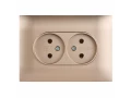SKANDY Розетка 2 орынды, жерге тұйықталмаған, қорғаныс пердешелерсіз 10А жиынтықта SK-R10Sa құм IEK
