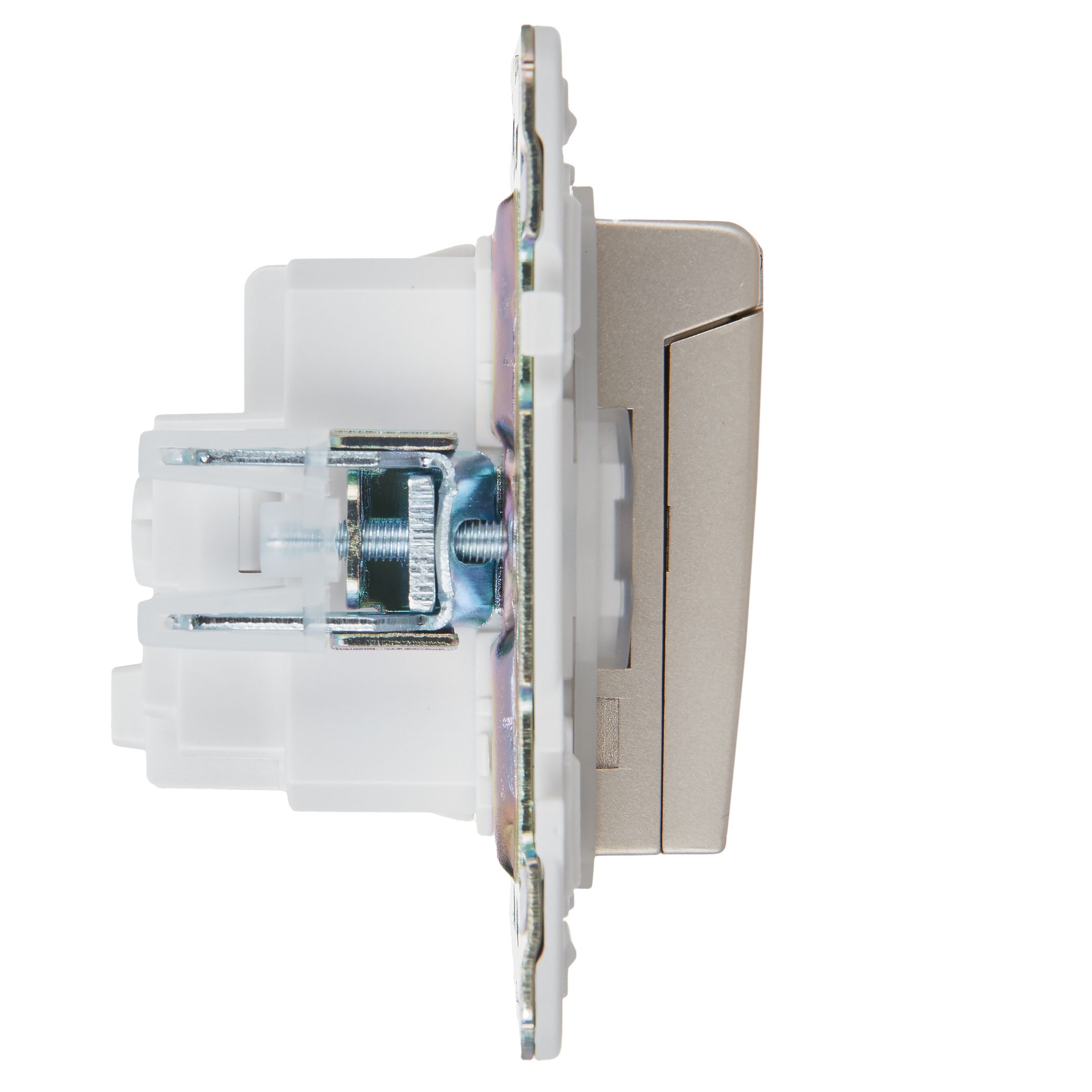 SKANDY Розетка 1 орынды, жерге тұйықталған, қорғаныс пердешелерімен, қақпағымен 16А IP44 SK-R11Sh шампан IEK