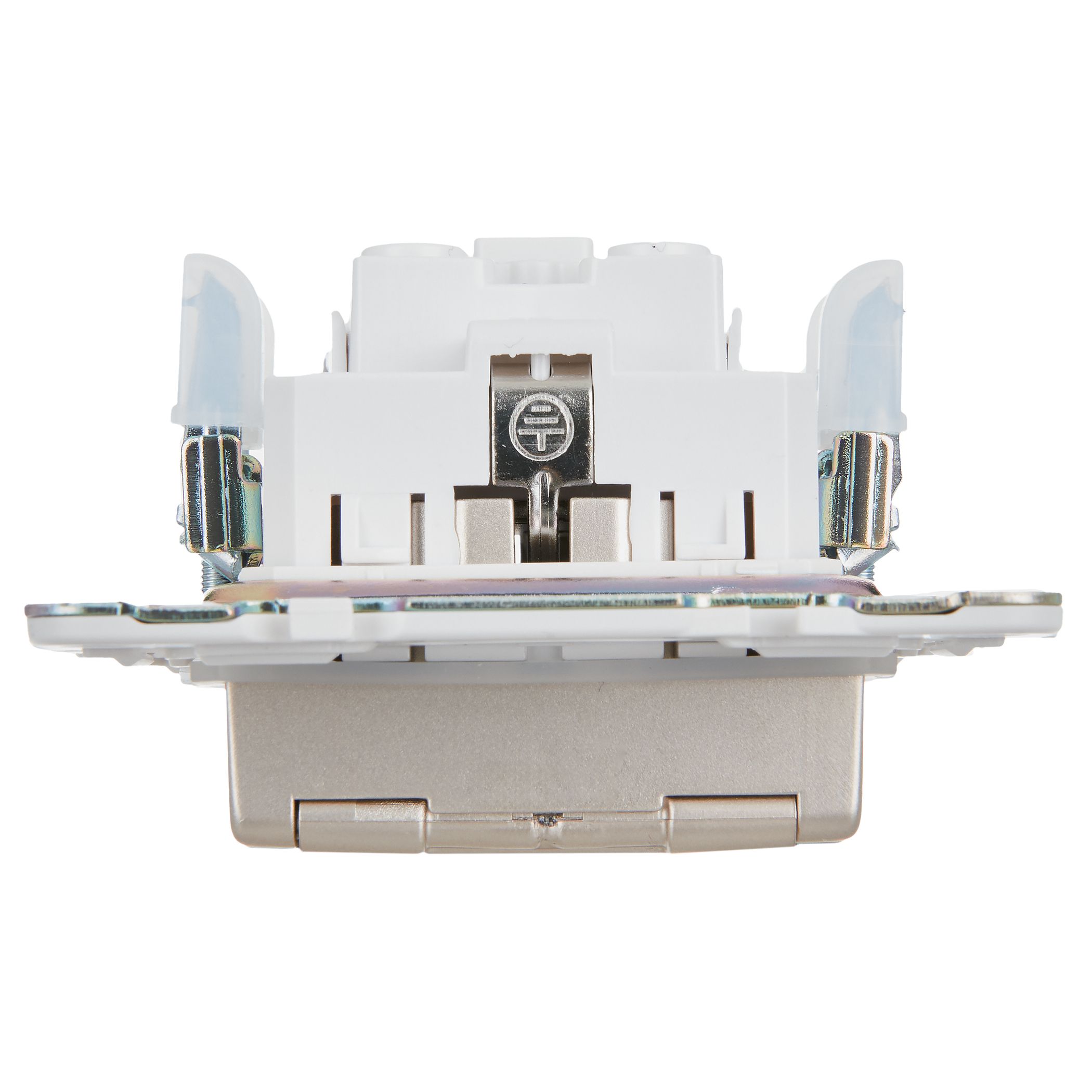 SKANDY Розетка 1 орынды, жерге тұйықталған, қорғаныс пердешелерімен, қақпағымен 16А IP44 SK-R11Sh шампан IEK