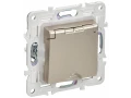 SKANDY Розетка 1 орынды, жерге тұйықталған, қорғаныс пердешелерімен, қақпағымен 16А IP44 SK-R11Sh шампан IEK
