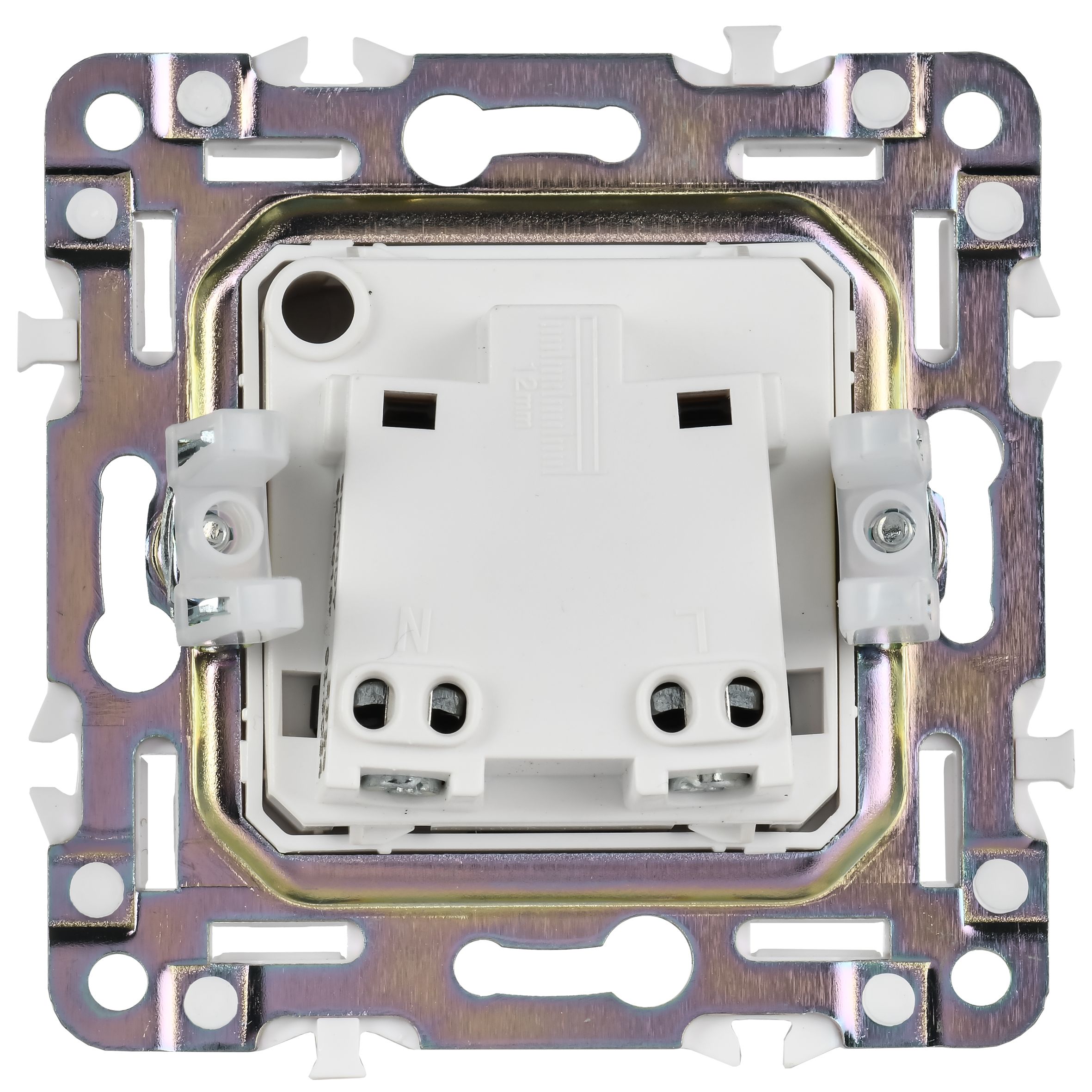 SKANDY Розетка жерге тұйықталмаған, қорғаныс пердешелерсіз 10А SK-R02G жалбызды IEK