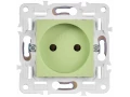 SKANDY Розетка жерге тұйықталмаған, қорғаныс пердешелерсіз 10А SK-R02G жалбызды IEK