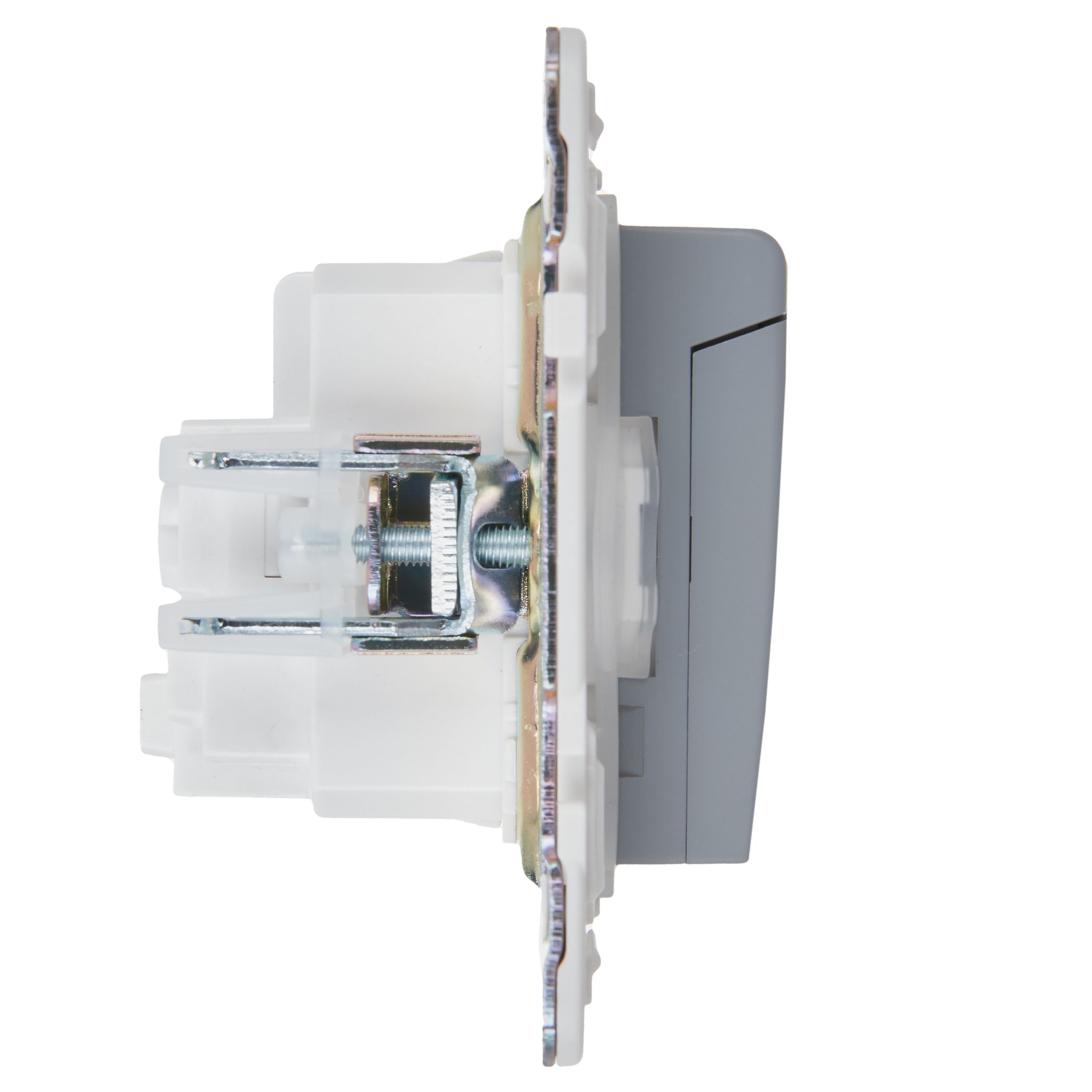 SKANDY Розетка 1 орынды, жерге тұйықталған, қорғаныс пердешелерімен, қақпағымен 16А IP44 SK-R11Gr сұр IEK