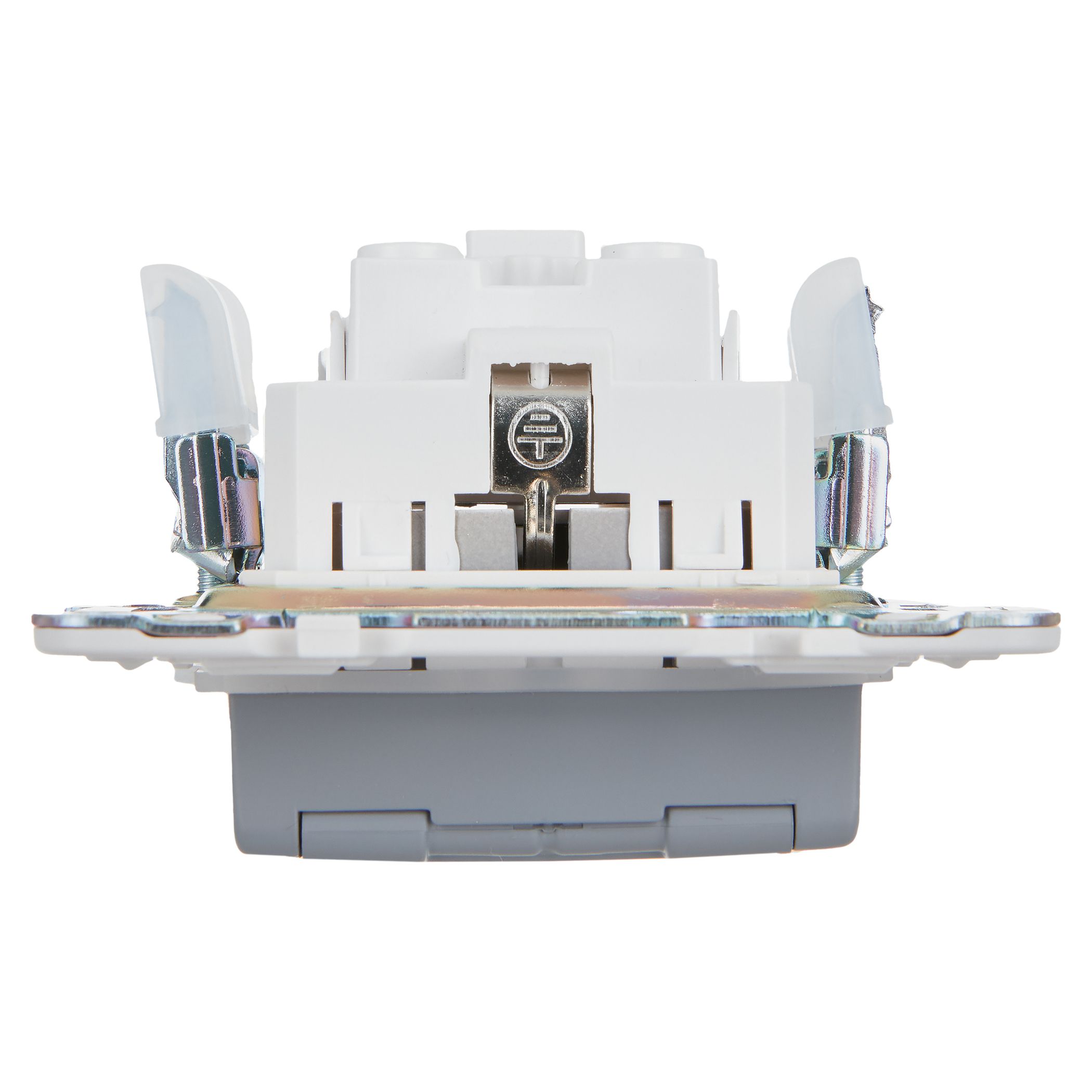 SKANDY Розетка 1 орынды, жерге тұйықталған, қорғаныс пердешелерімен, қақпағымен 16А IP44 SK-R11Gr сұр IEK