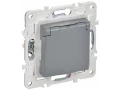 SKANDY Розетка 1 орынды, жерге тұйықталған, қорғаныс пердешелерімен, қақпағымен 16А IP44 SK-R11Gr сұр IEK