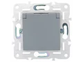 SKANDY Розетка 1 орынды, жерге тұйықталған, қорғаныс пердешелерімен, қақпағымен 16А IP44 SK-R11Gr сұр IEK