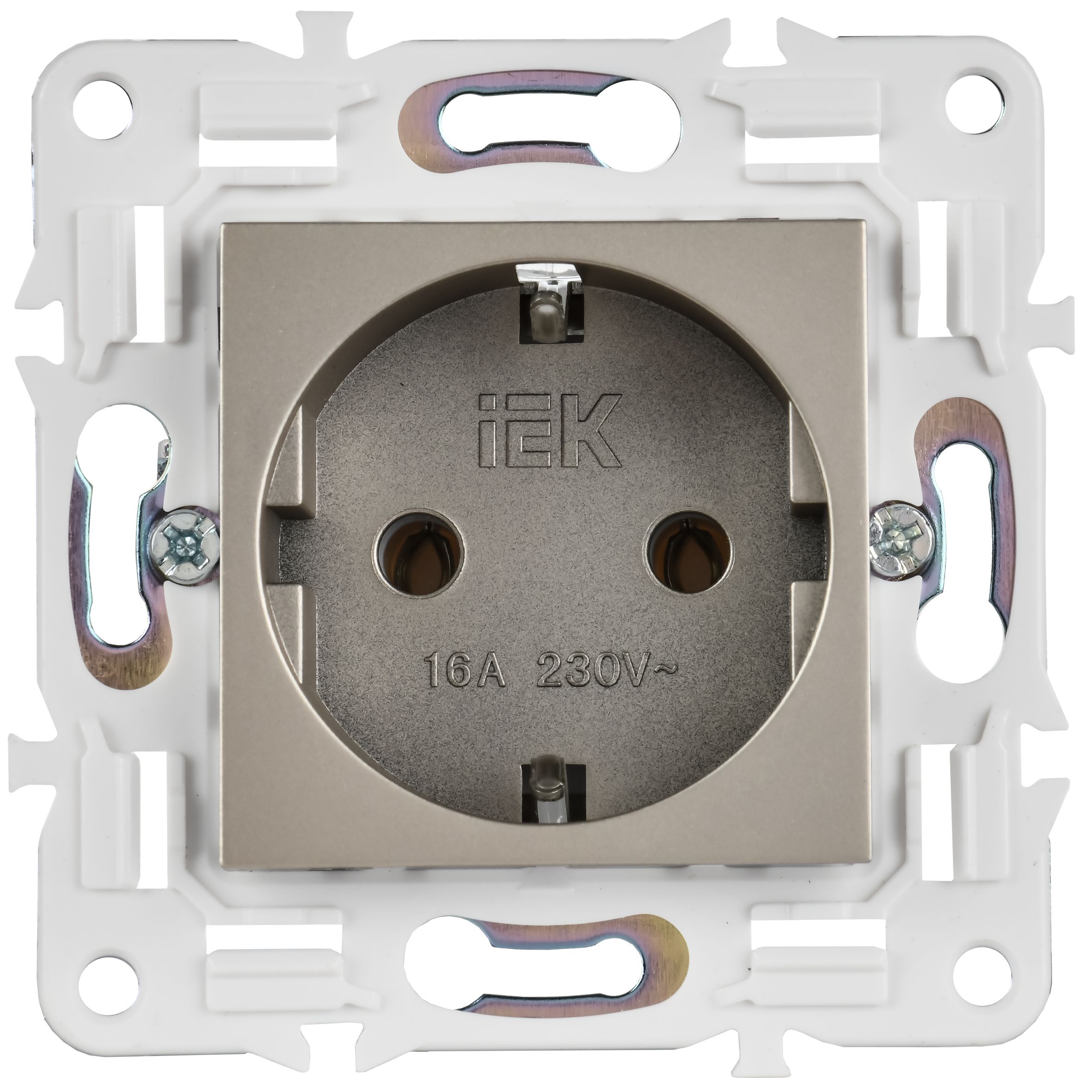 SKANDY Розетка, жерге тұйықталған, қорғаныс пердешелерсіз, 16А SK-R05Sh шампан IEK