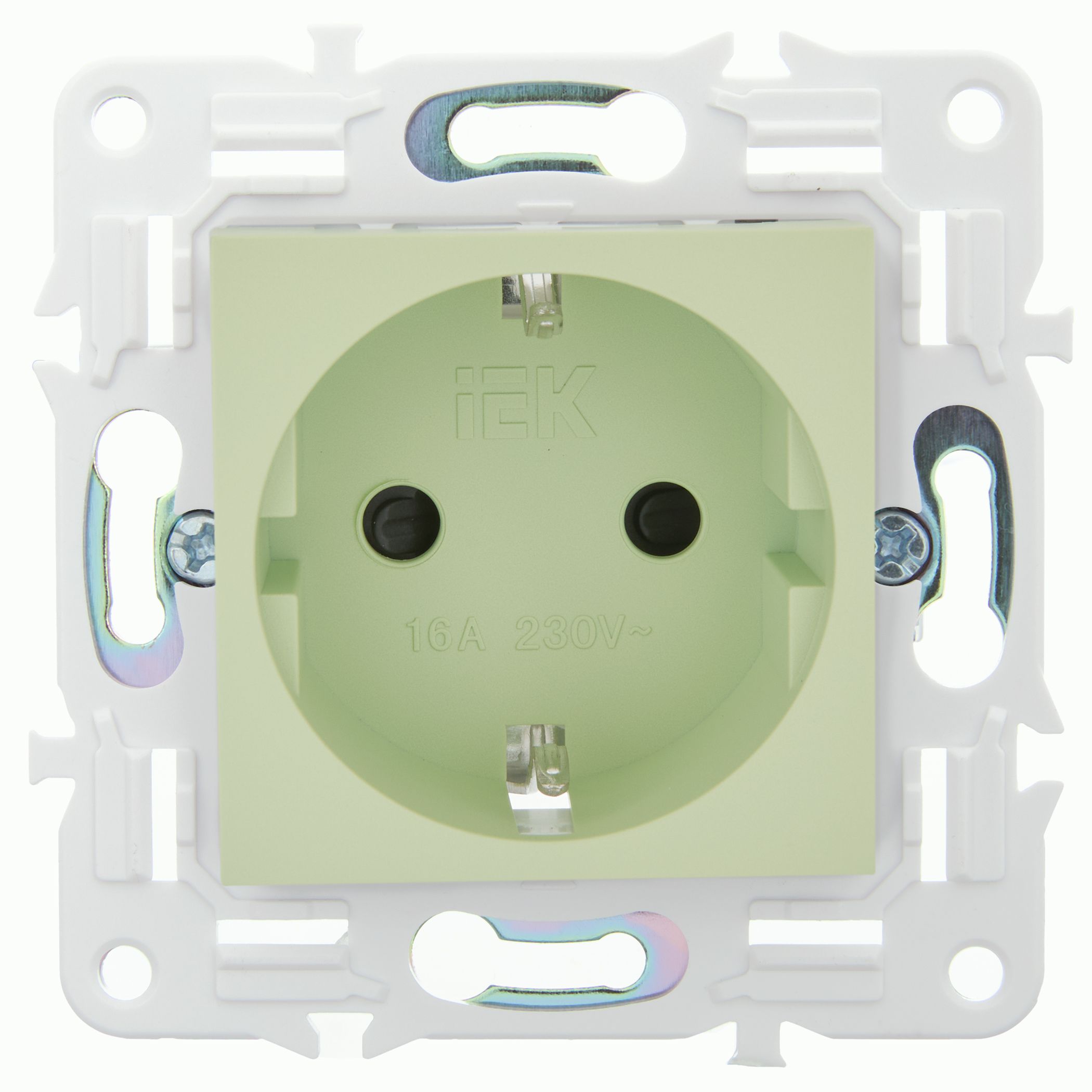 SKANDY Розетка жерге тұйықталған, қорғаныс пердешелерімен 16А бұрандасыз бекіту SK-R06G жалбызды IEK