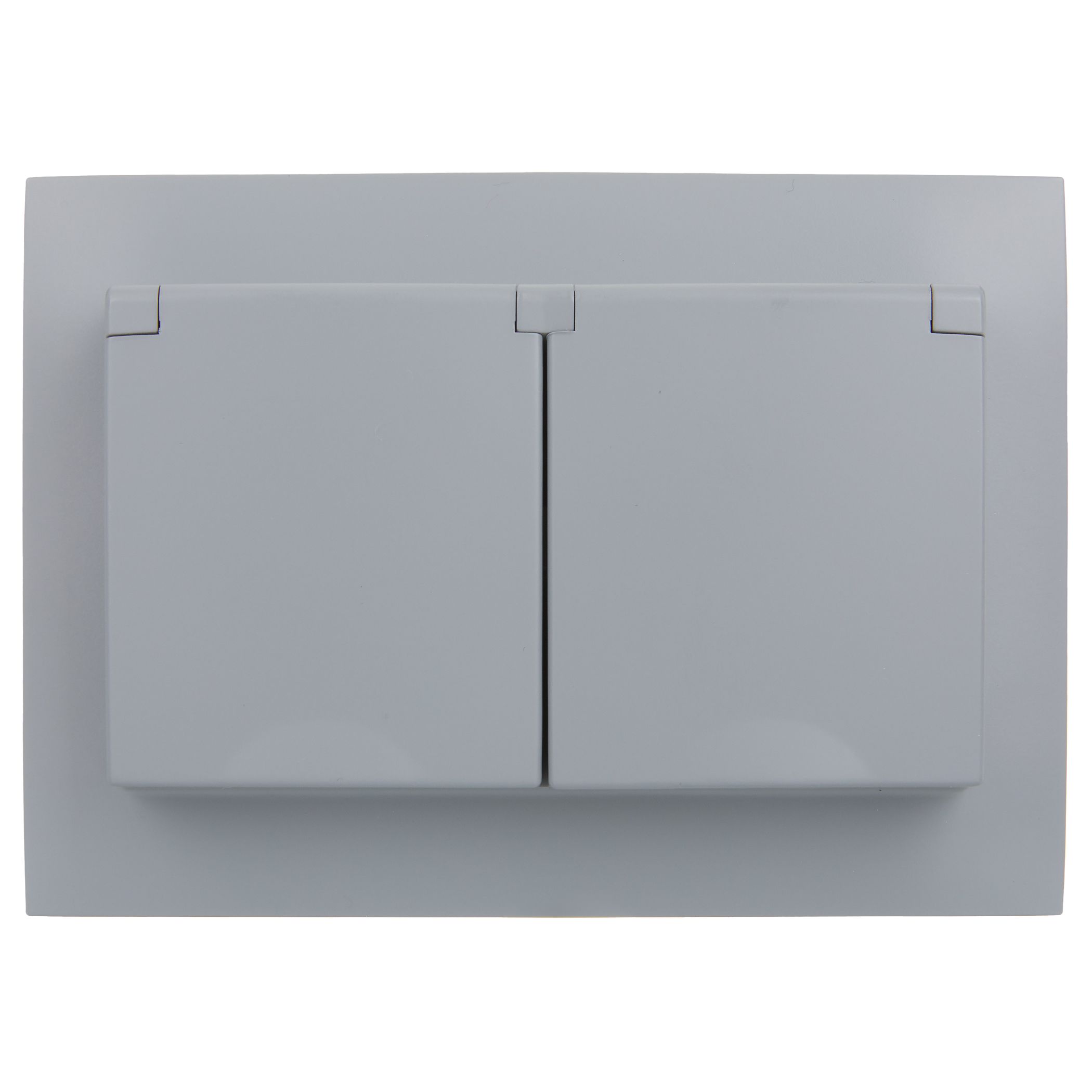             SKANDY Розетка 2 орынды, қақпағы бар 16А жиынтықта IP44 SK-R12Gr сұр IEK    