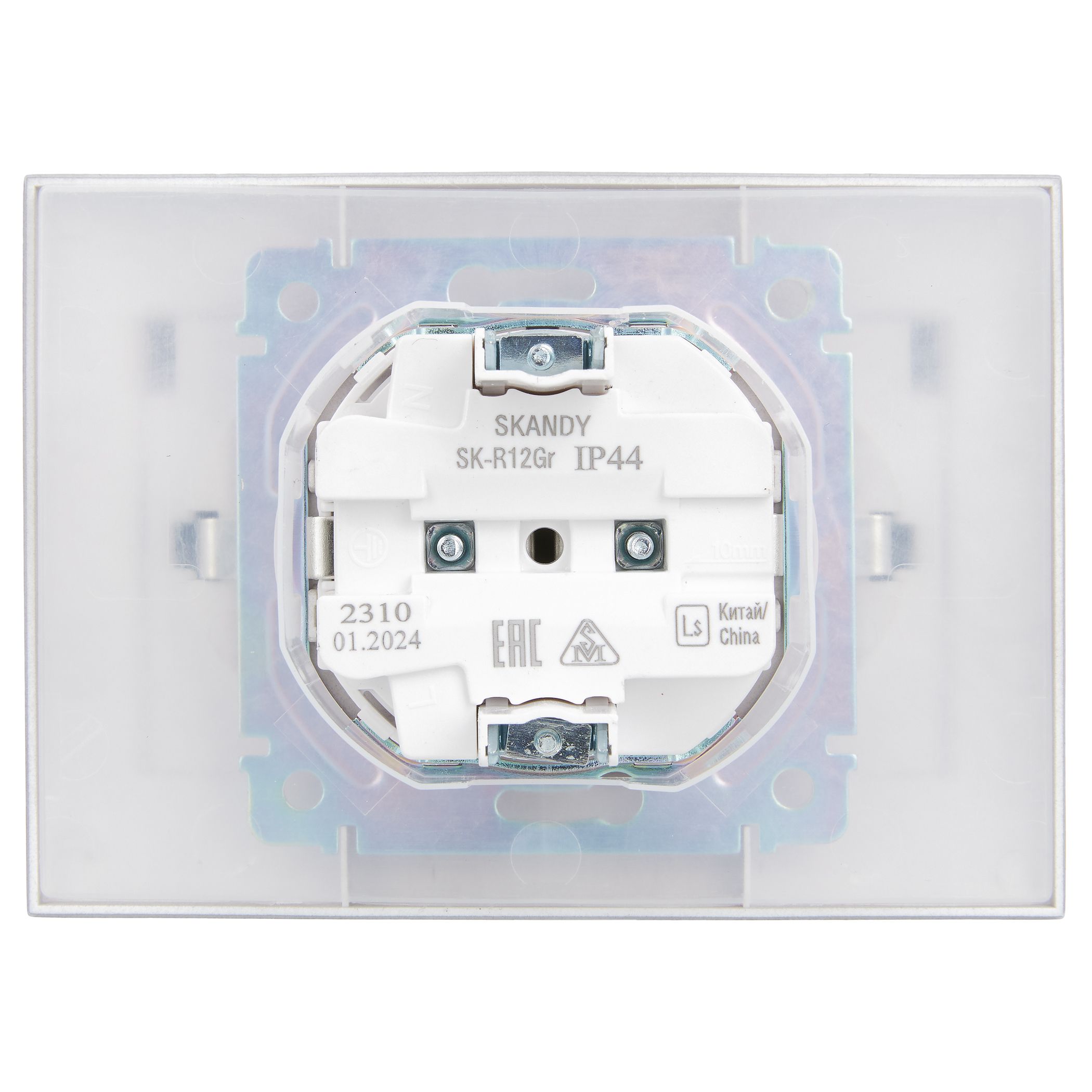             SKANDY Розетка 2 орынды, қақпағы бар 16А жиынтықта IP44 SK-R12Gr сұр IEK    